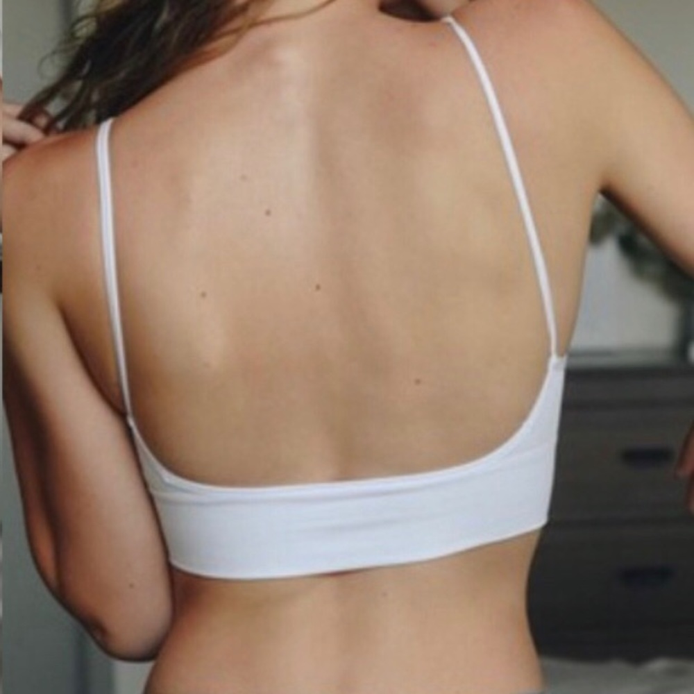 White Low Back Full Support Bralette - Picture 3 of 3